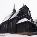 Kościół w Domachowie zimą