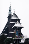 Kościół w Domachowie zimą