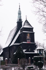 Kościół w Domachowie zimą